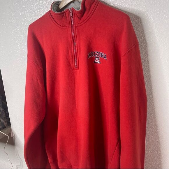 Vintage Arizona Wildcats NCAA Size XL 1/4 Zip Red Pullover Sweatshirt - Picture 4 of 11